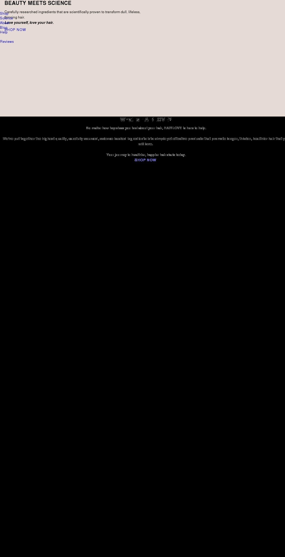 hairlove.com shopify website screenshot