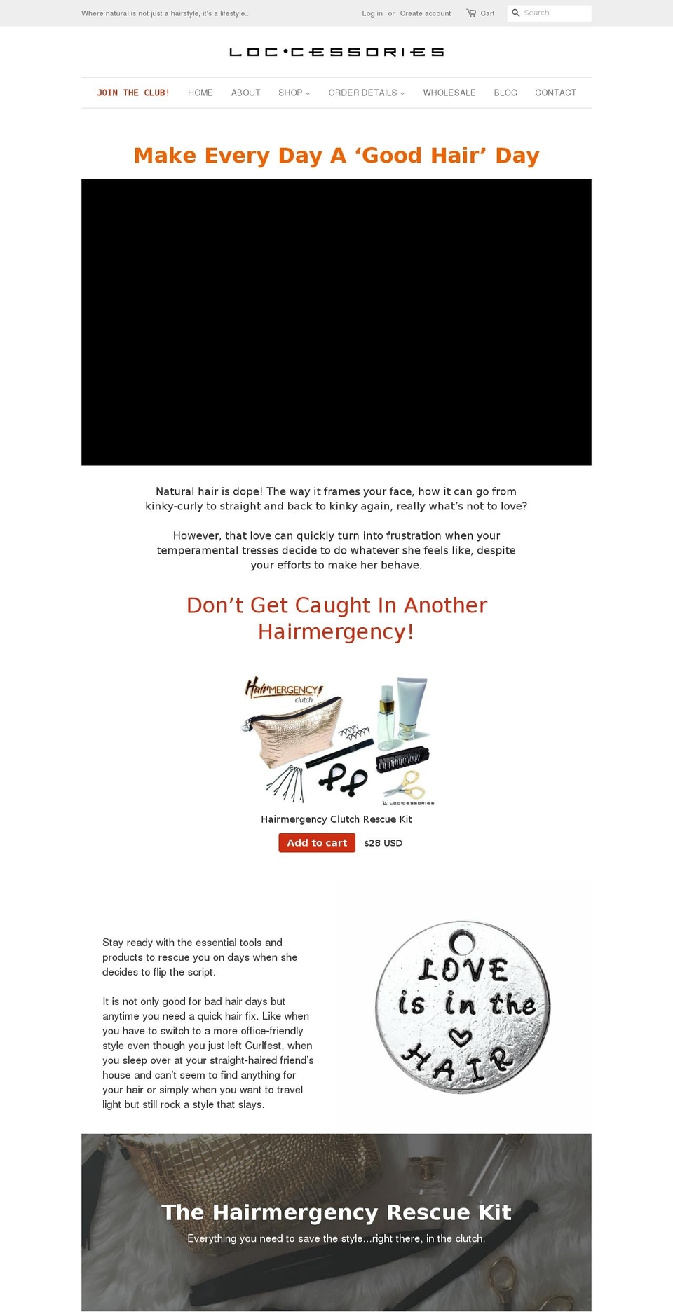 hairmergencyclutch.com — Shopify storefront screenshot