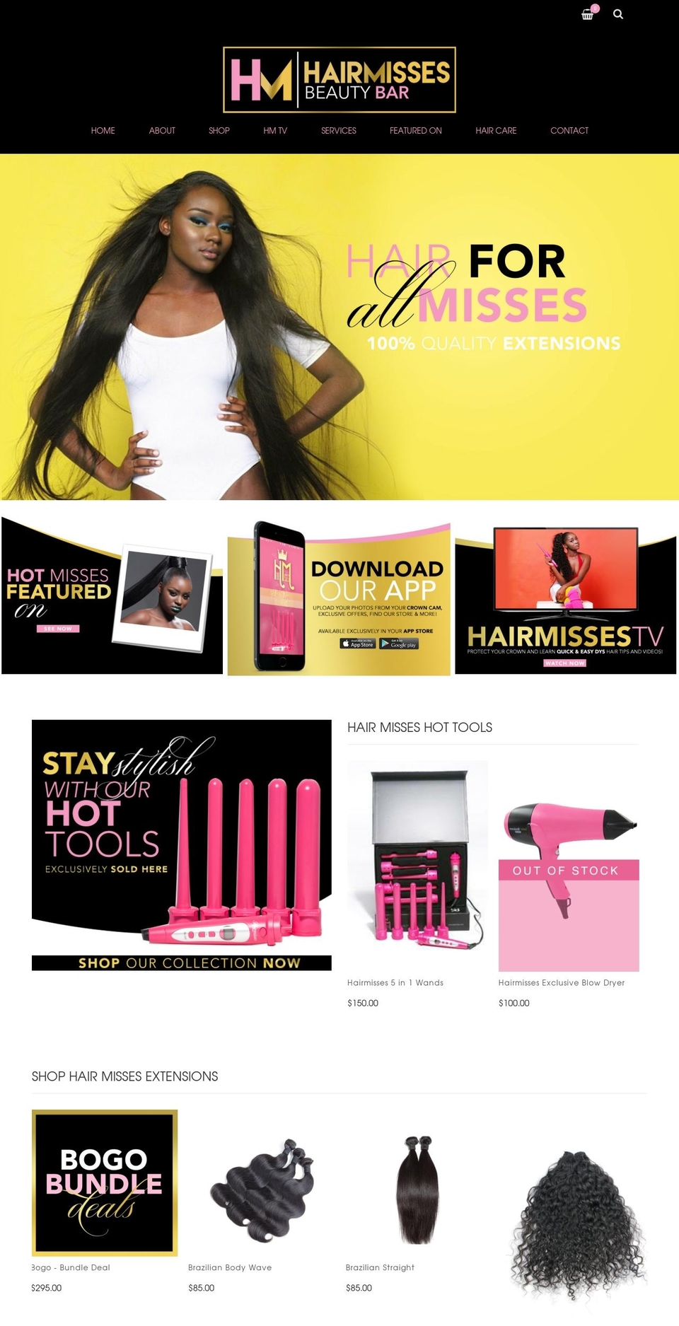 hairmisses.com shopify website screenshot