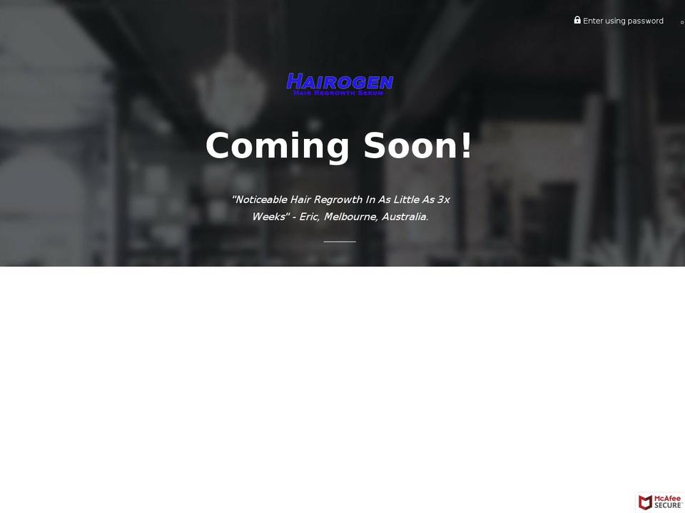 hairogen.com — Shopify storefront screenshot