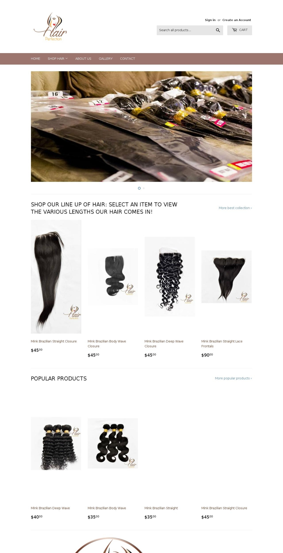hairperfection843.com — Shopify storefront screenshot