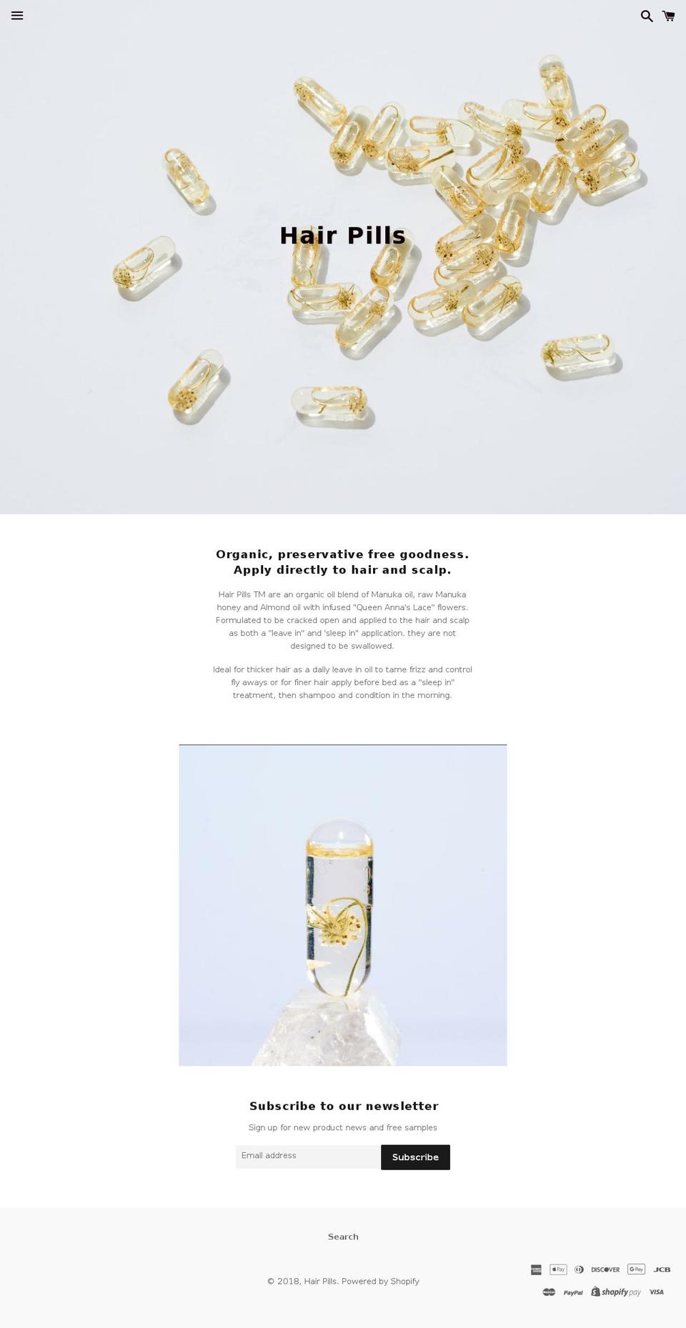hairpills.net shopify website screenshot