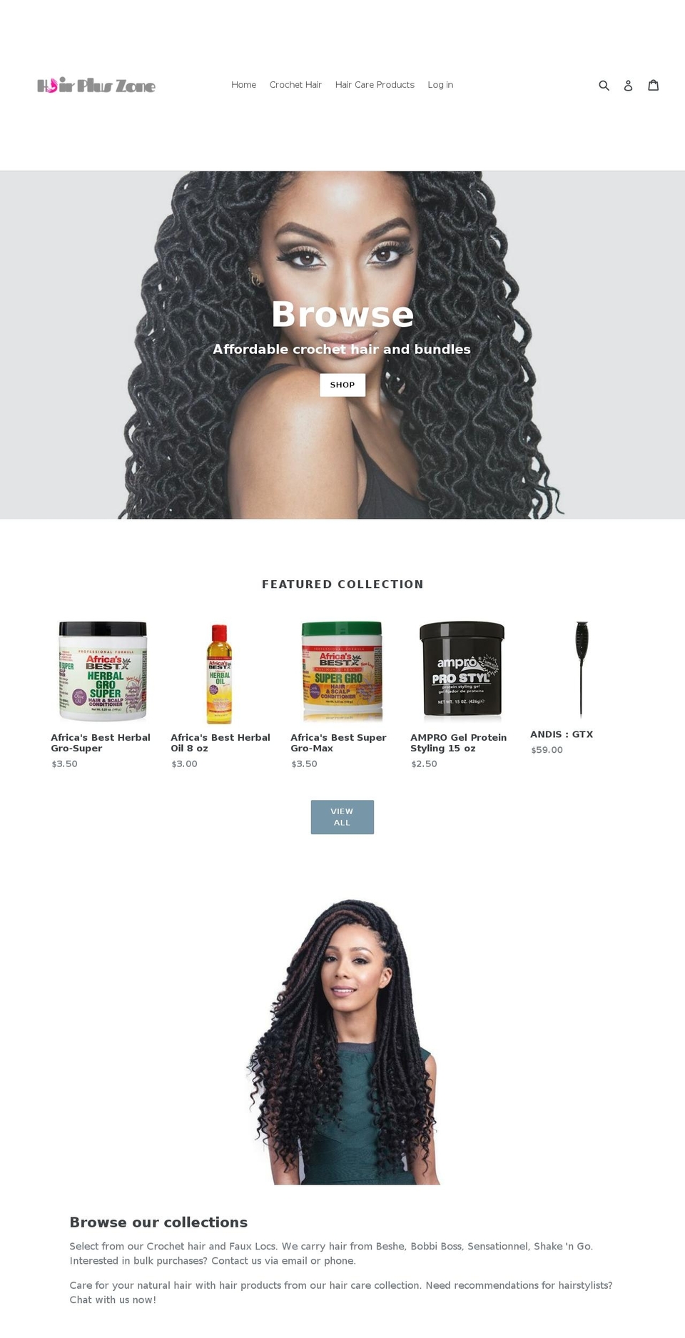 hairpluszone.com shopify website screenshot
