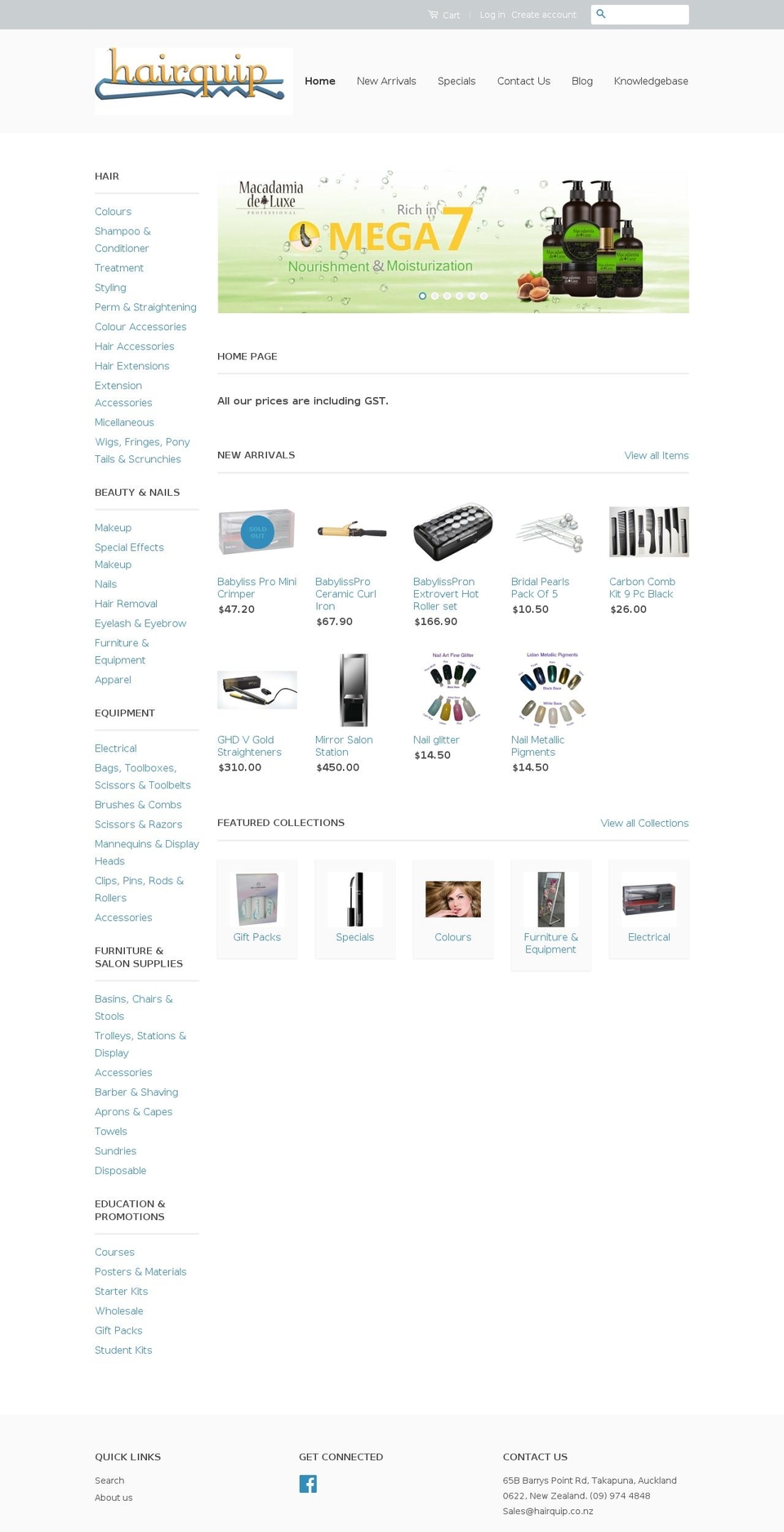 hairquip.nz shopify website screenshot