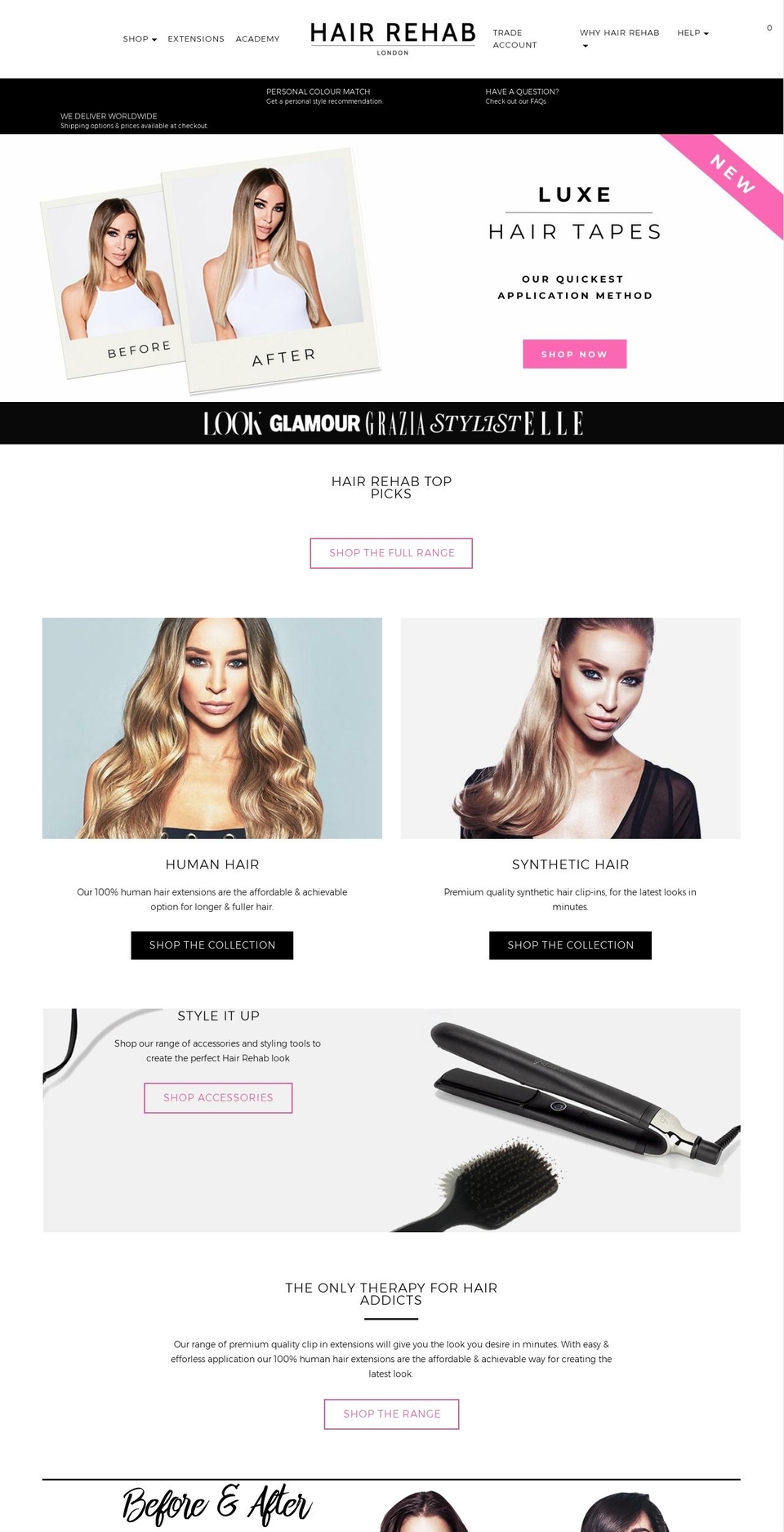 hairrehablondon.co.uk shopify website screenshot