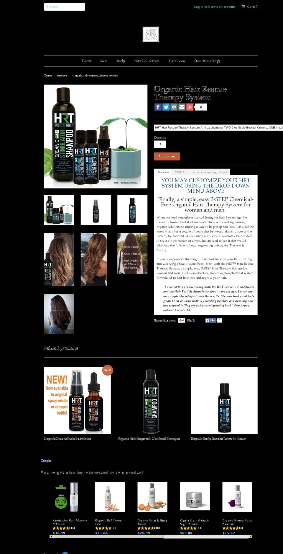 hairrescuetherapy.com shopify website screenshot