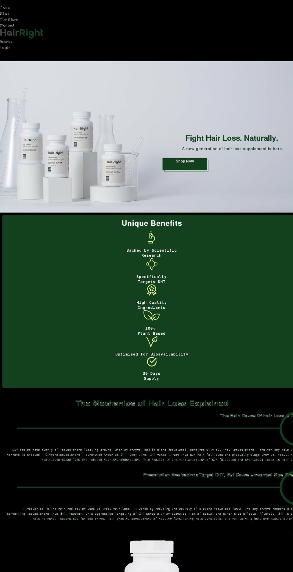 hairright.co.uk shopify website screenshot