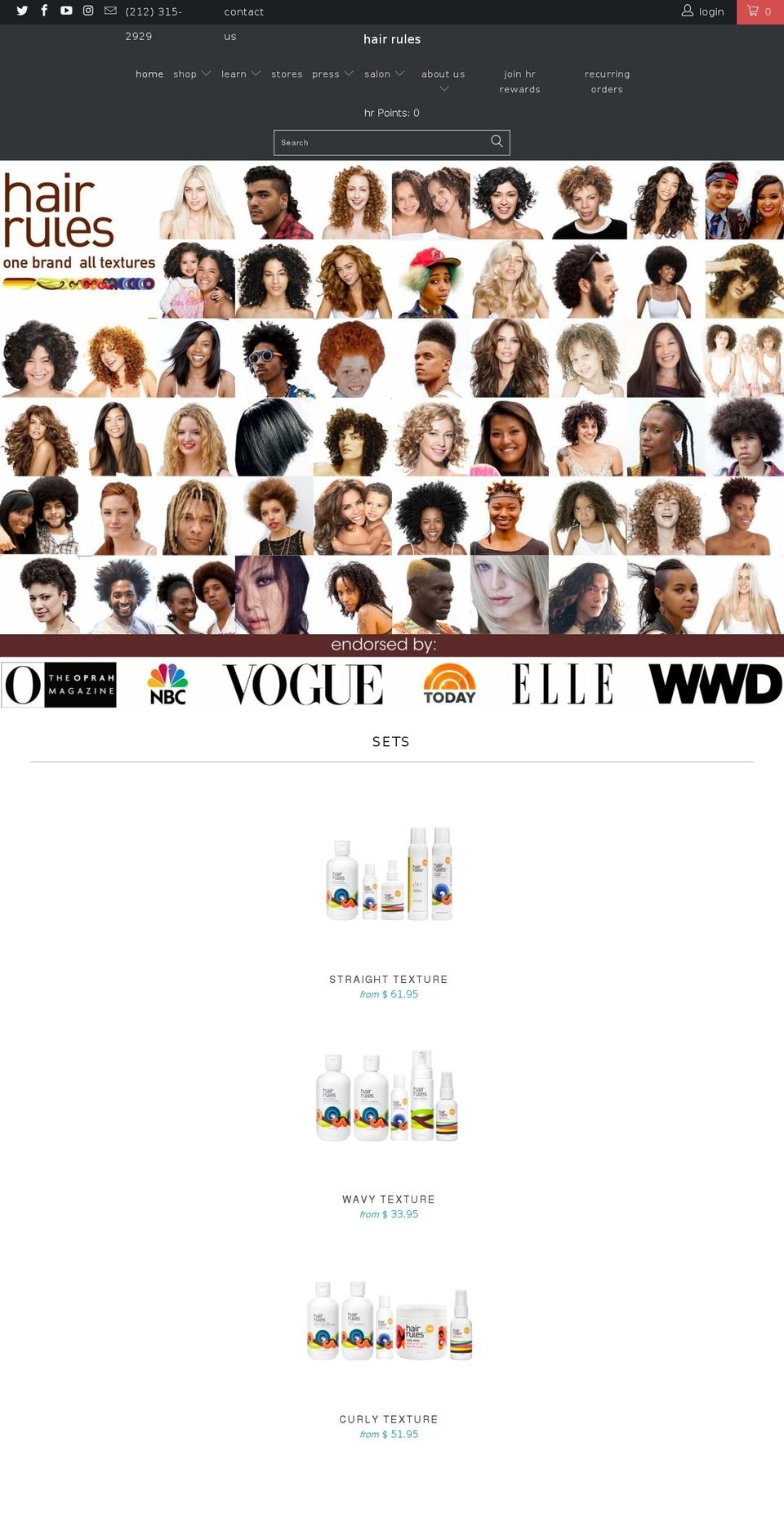 hairrulesny.com shopify website screenshot