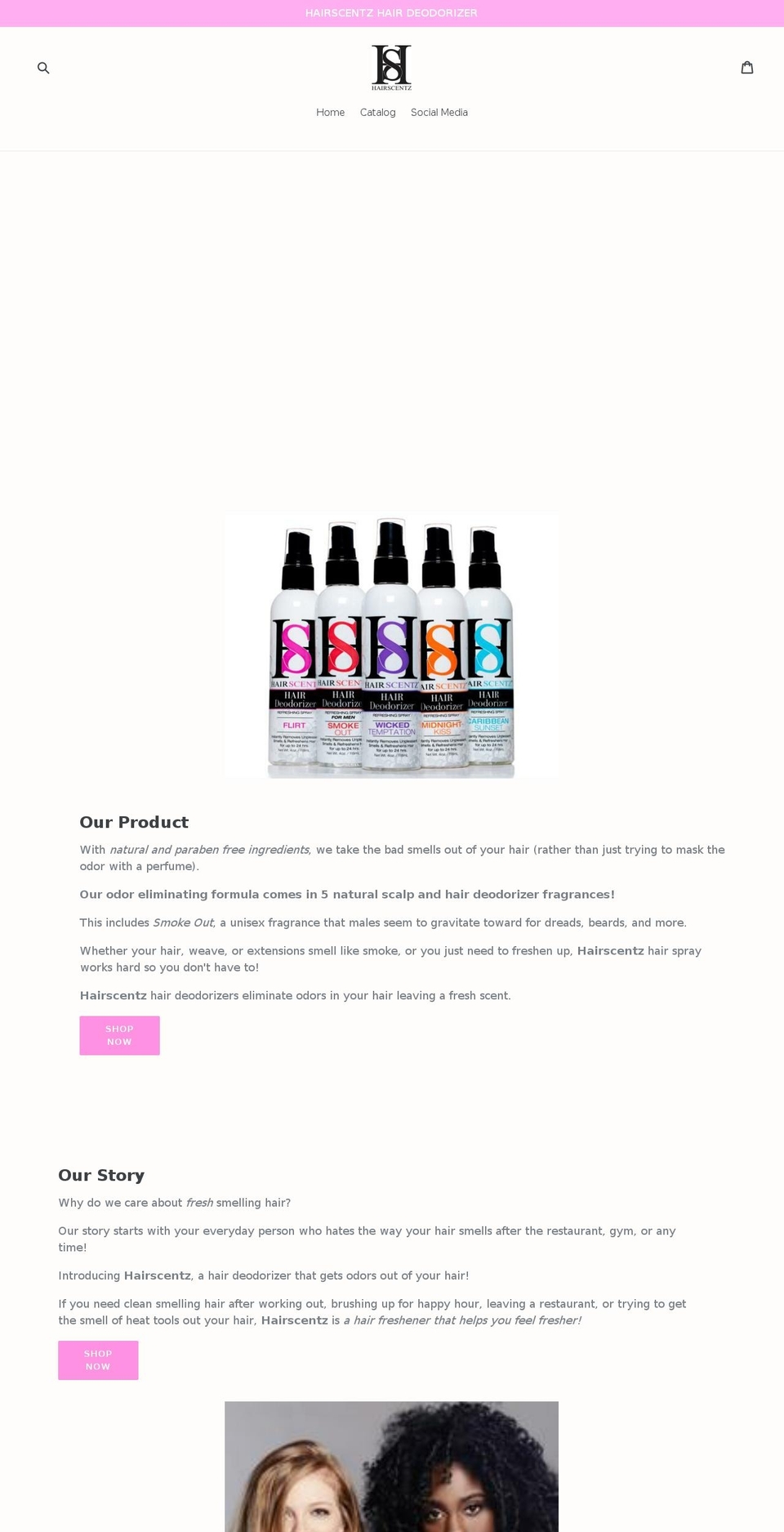 hairscentz.com — Shopify storefront screenshot