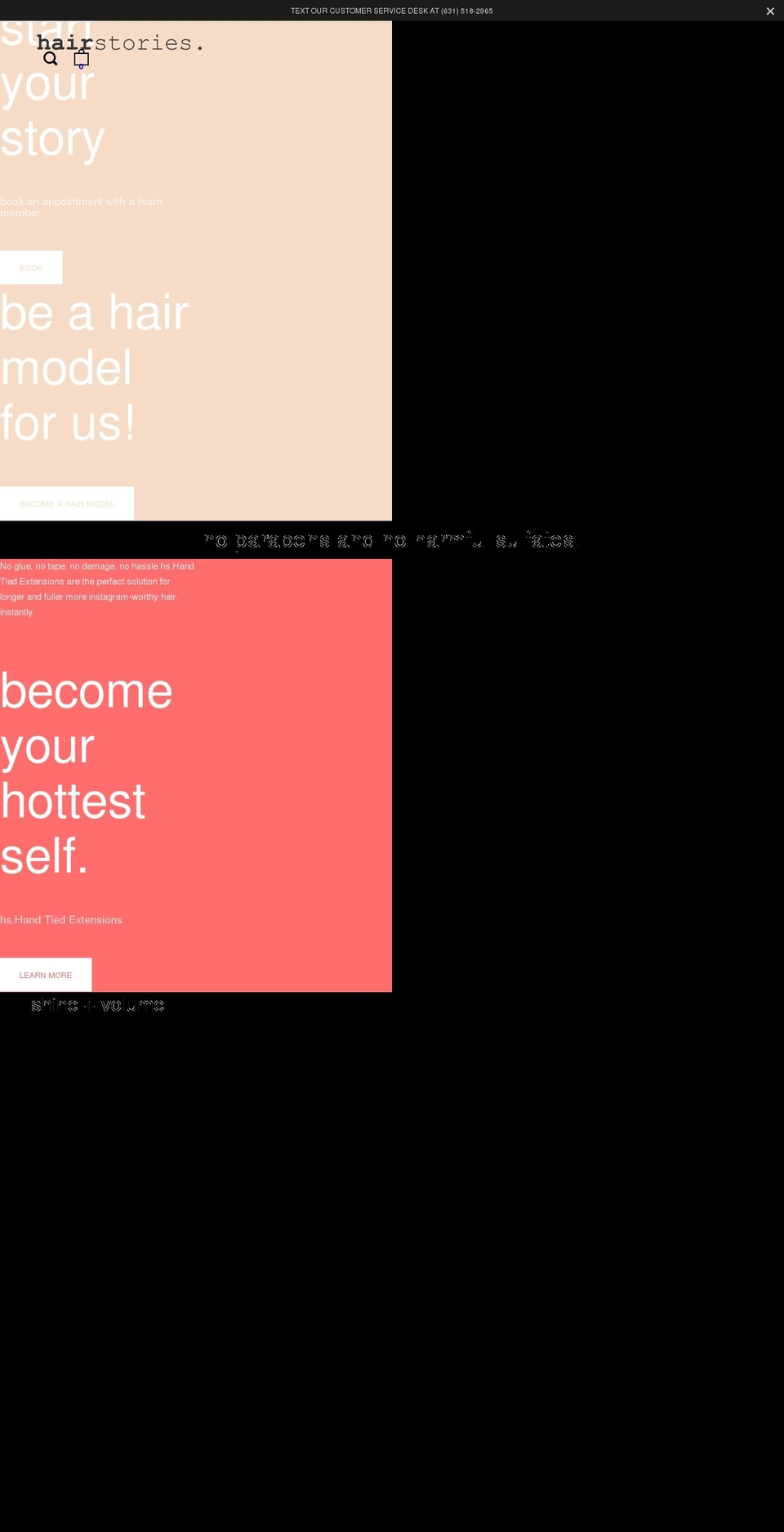 hairstories.com shopify website screenshot