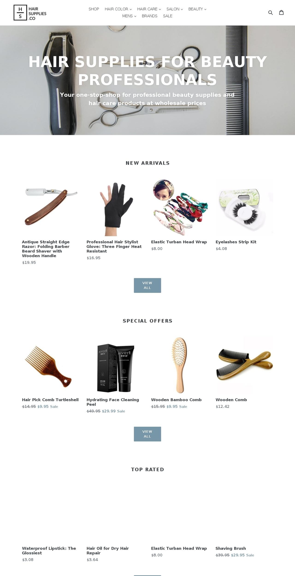 hairsupplies.co shopify website screenshot