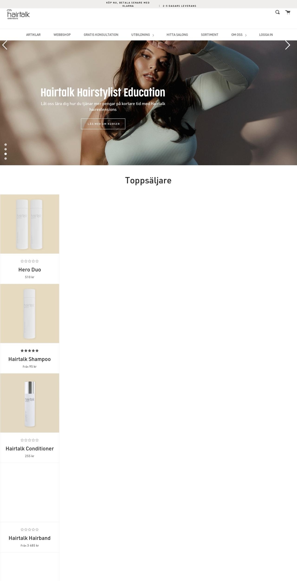 hairtalk.se shopify website screenshot