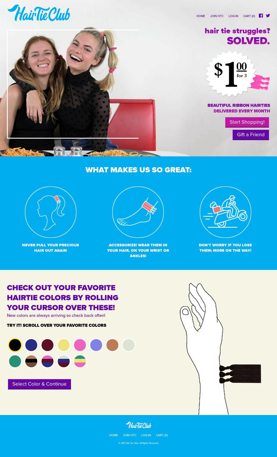 hairtieclub.org shopify website screenshot