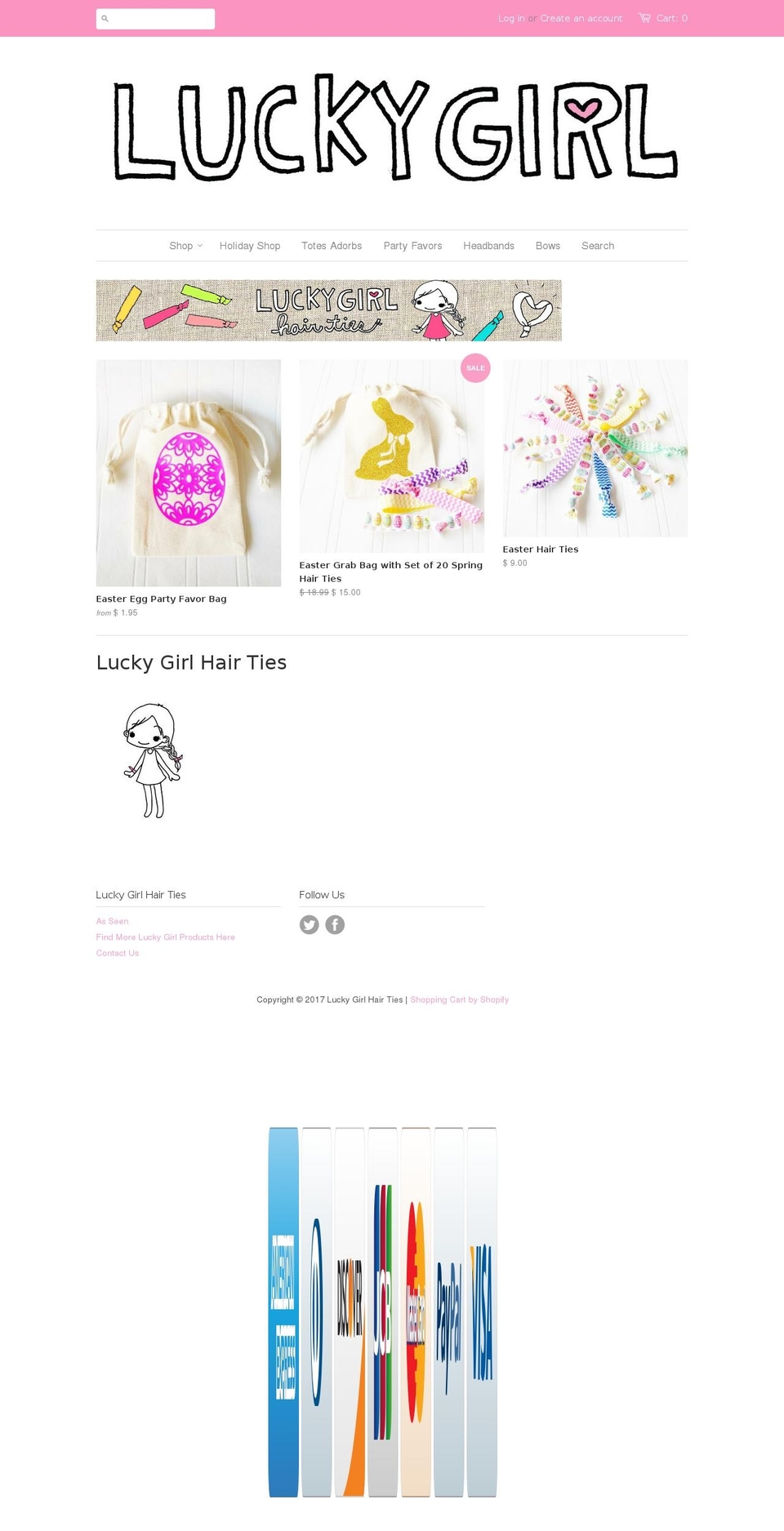 hairtiepartyfavor.com shopify website screenshot