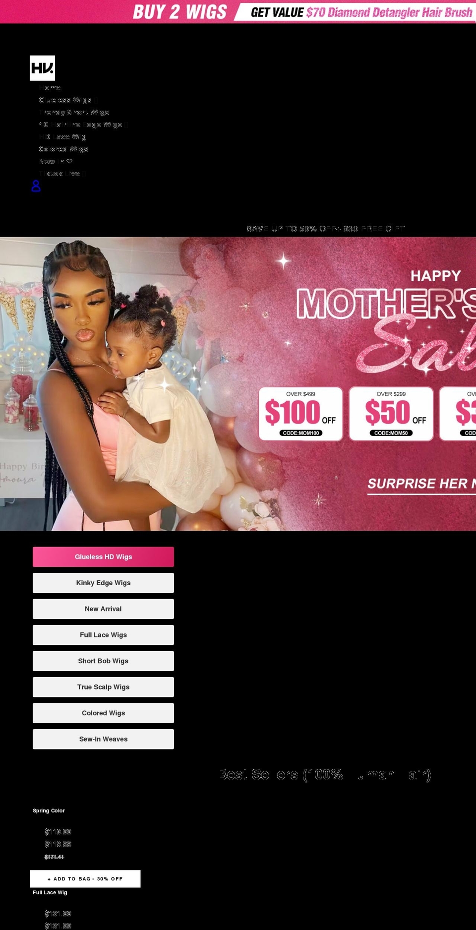 hairvilla.com shopify website screenshot