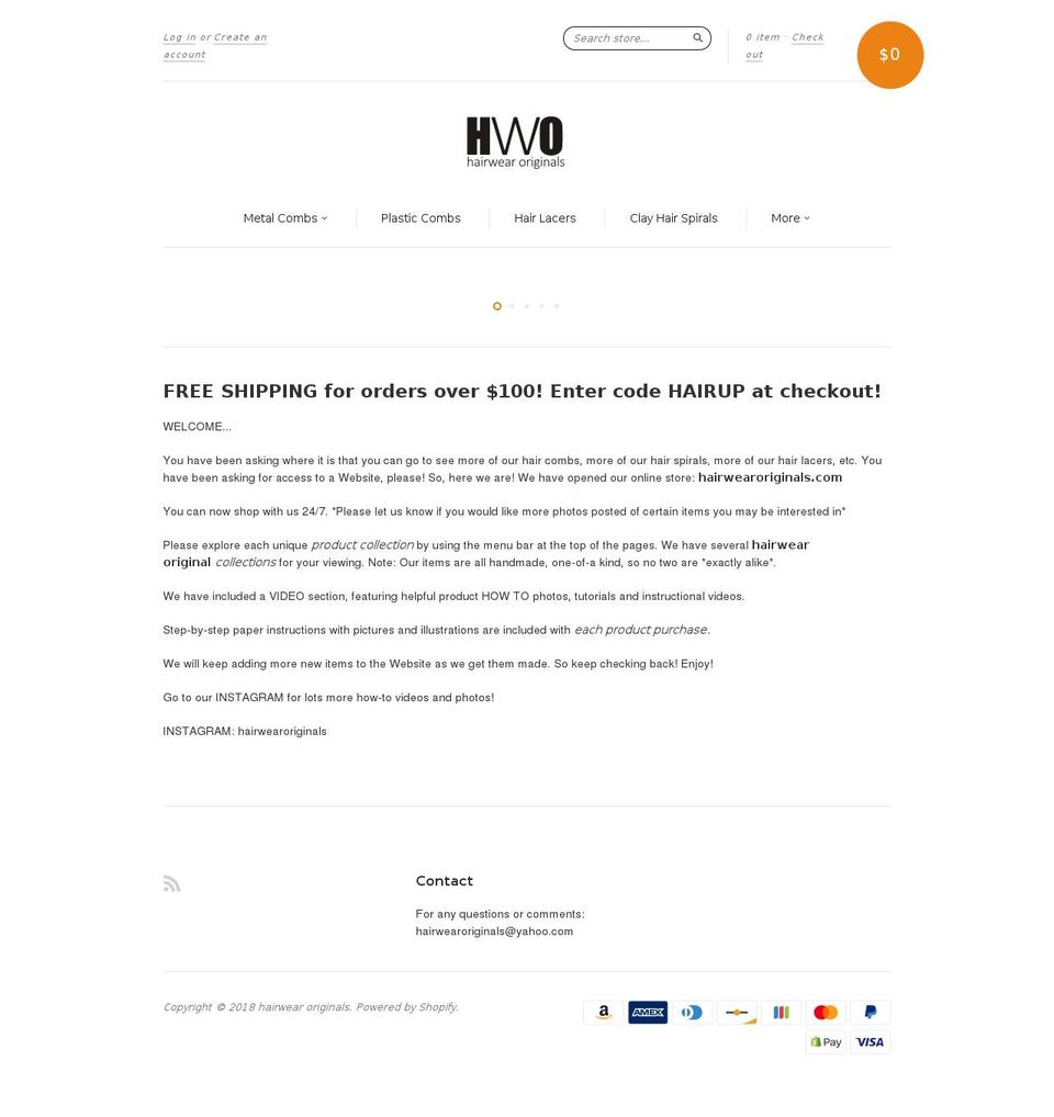 hairwearoriginals.com shopify website screenshot