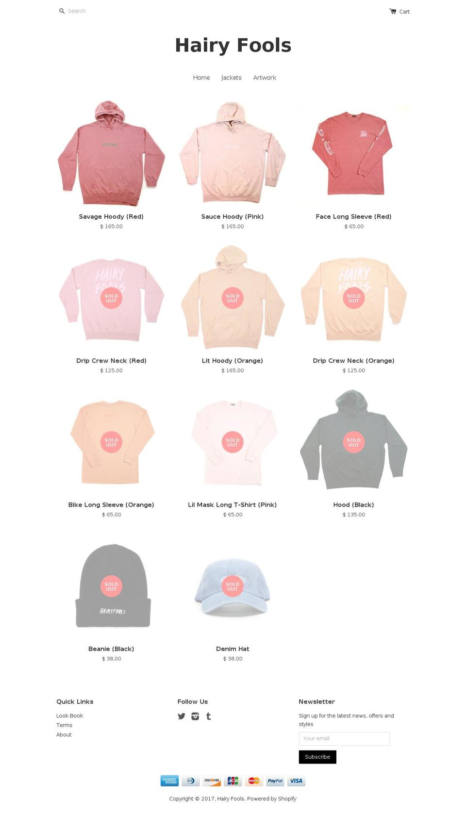 hairyfools.com shopify website screenshot