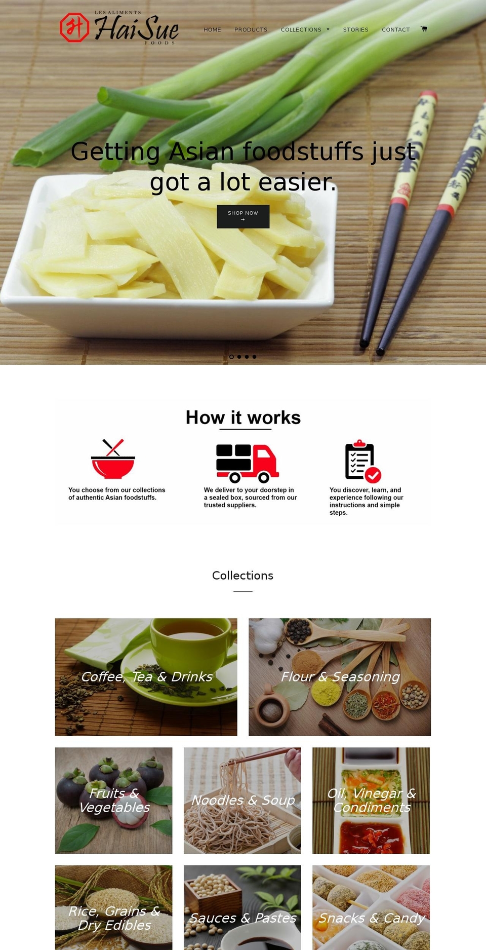 haisuefoods.com — Shopify storefront screenshot