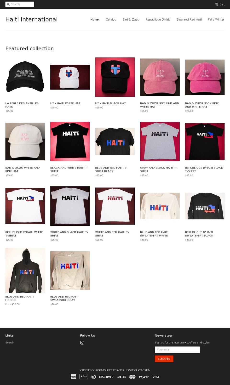 haitiinternational.com — Shopify storefront screenshot