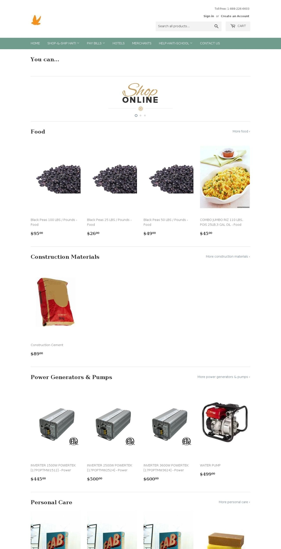 haitinet.com shopify website screenshot