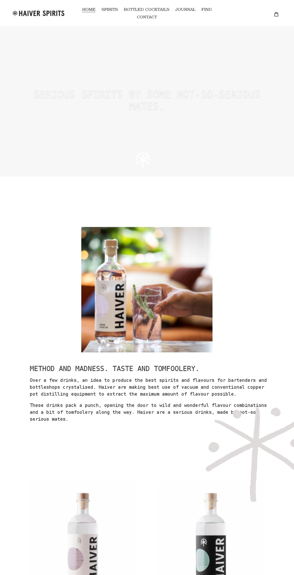 haiverspirits.com.au shopify website screenshot