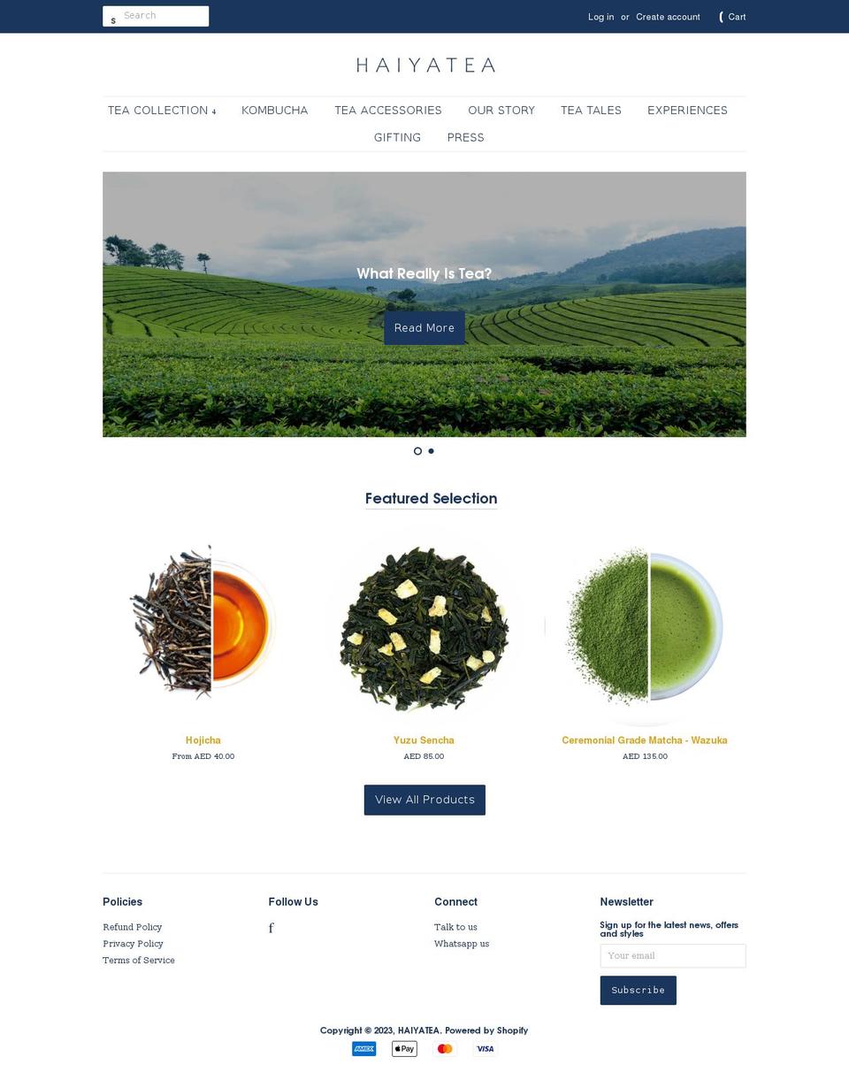 haiyatea.com shopify website screenshot