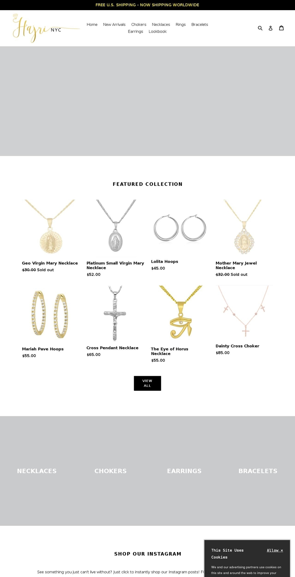 hajrinyc.com — Shopify storefront screenshot
