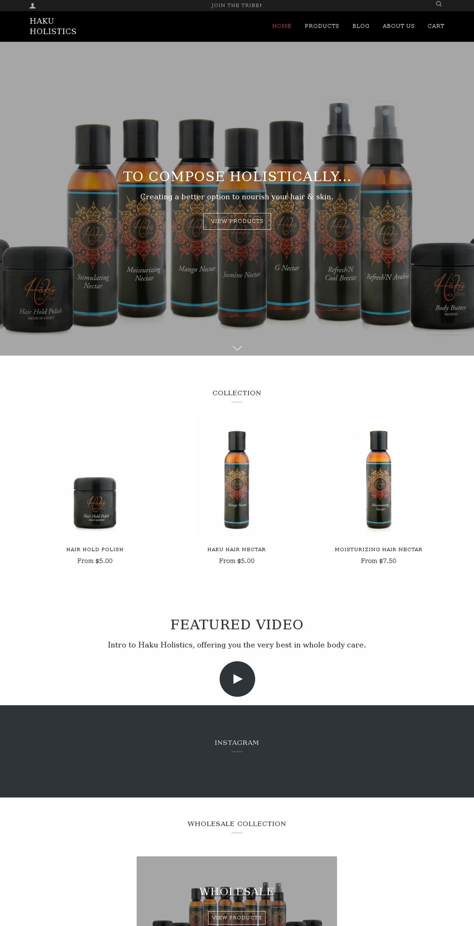 hakuholistics.com shopify website screenshot