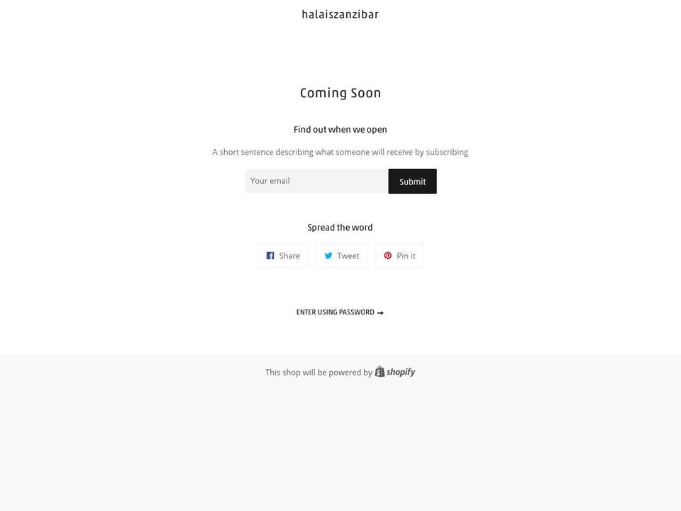 halaiszanzibar.com — Shopify storefront screenshot