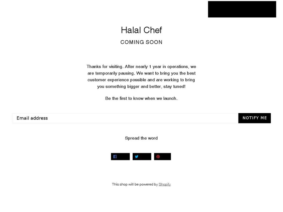 halalchef.co shopify website screenshot