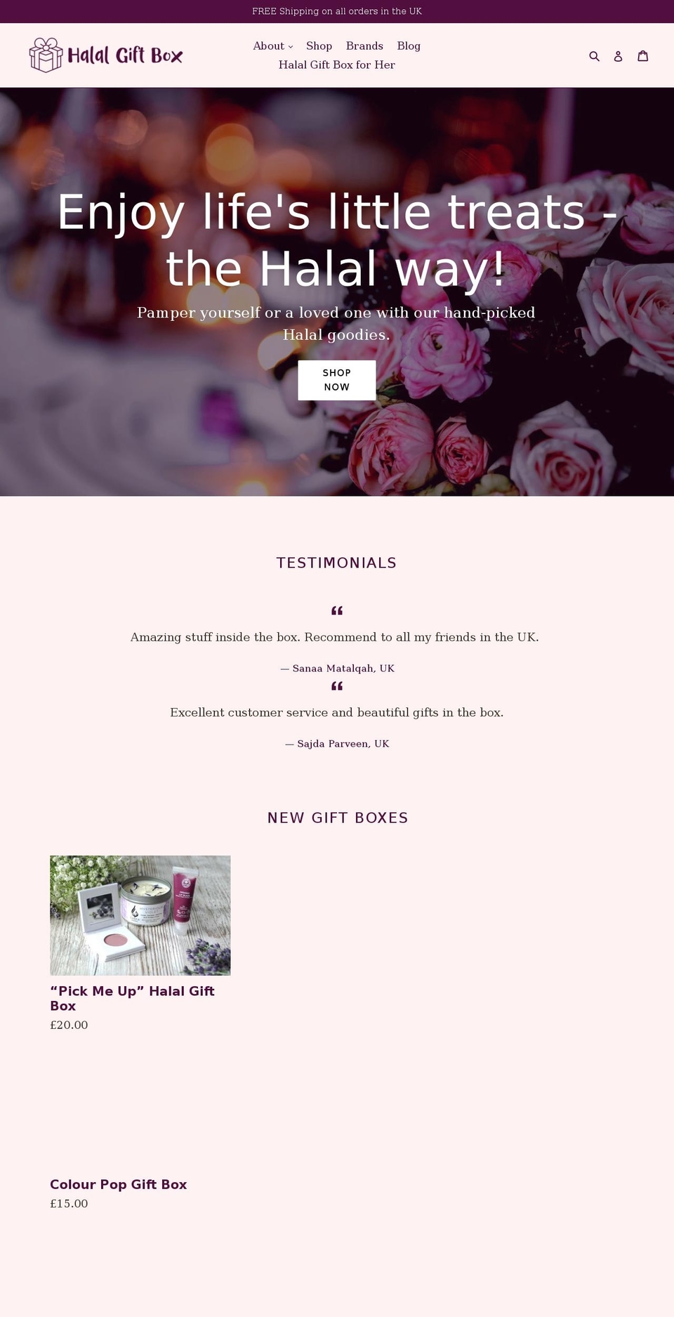 halalgiftbox.com — Shopify storefront screenshot