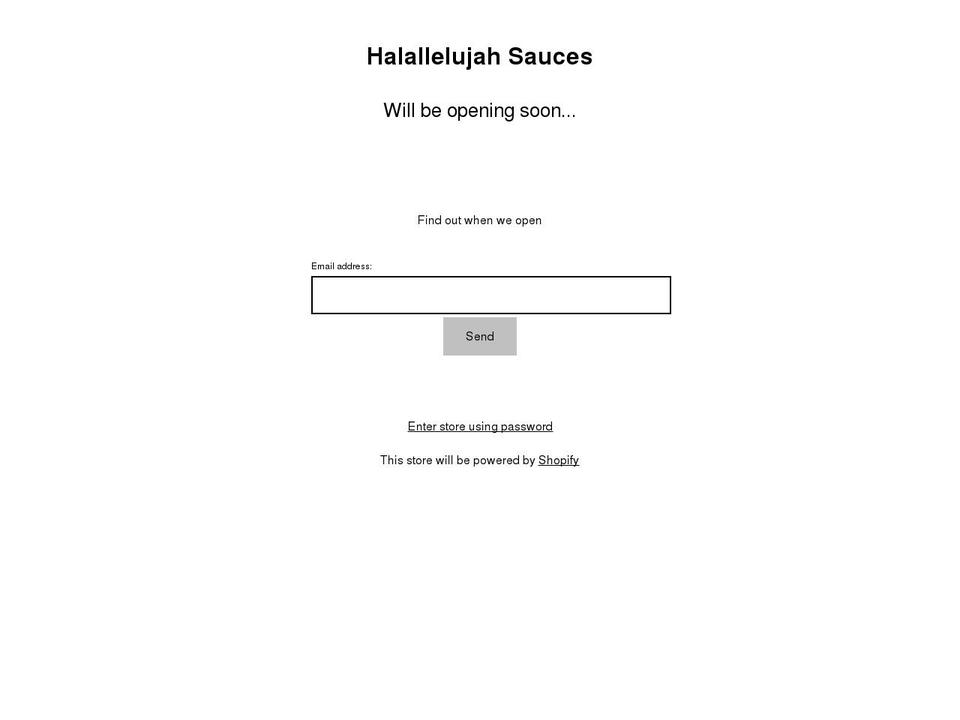 halallelujahsauces.com shopify website screenshot