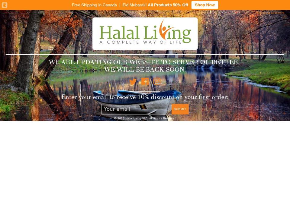 halalliving.org shopify website screenshot