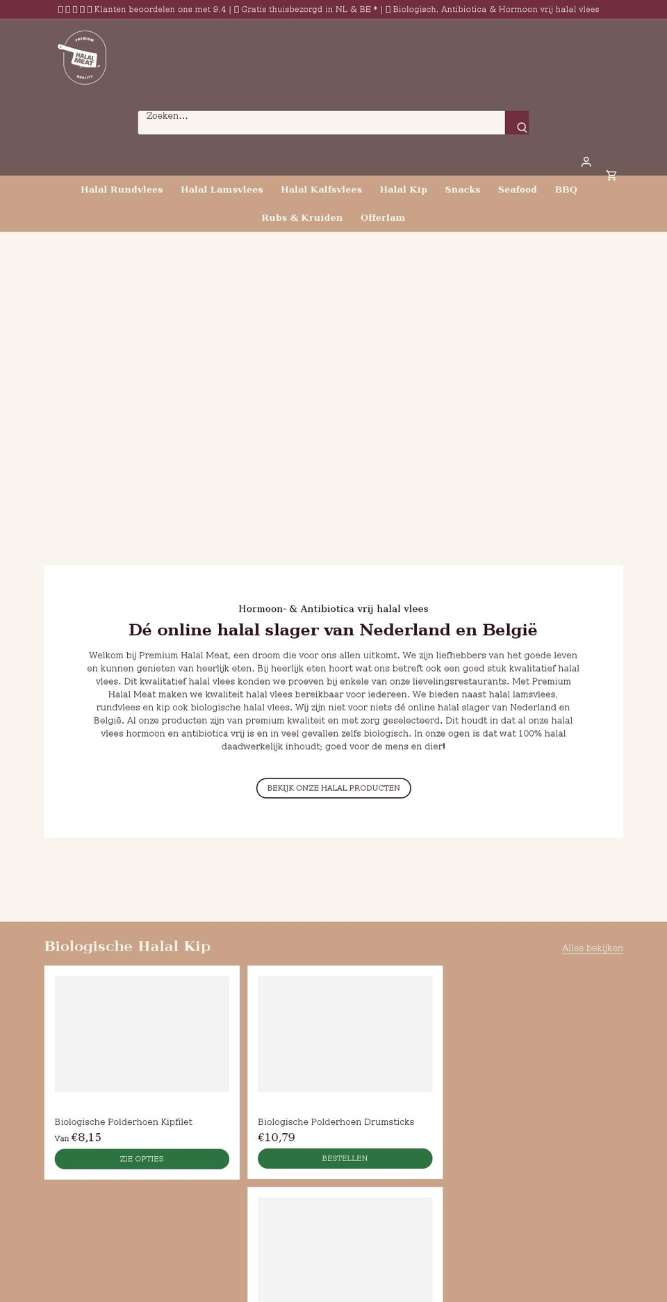 halalmeat.nl shopify website screenshot