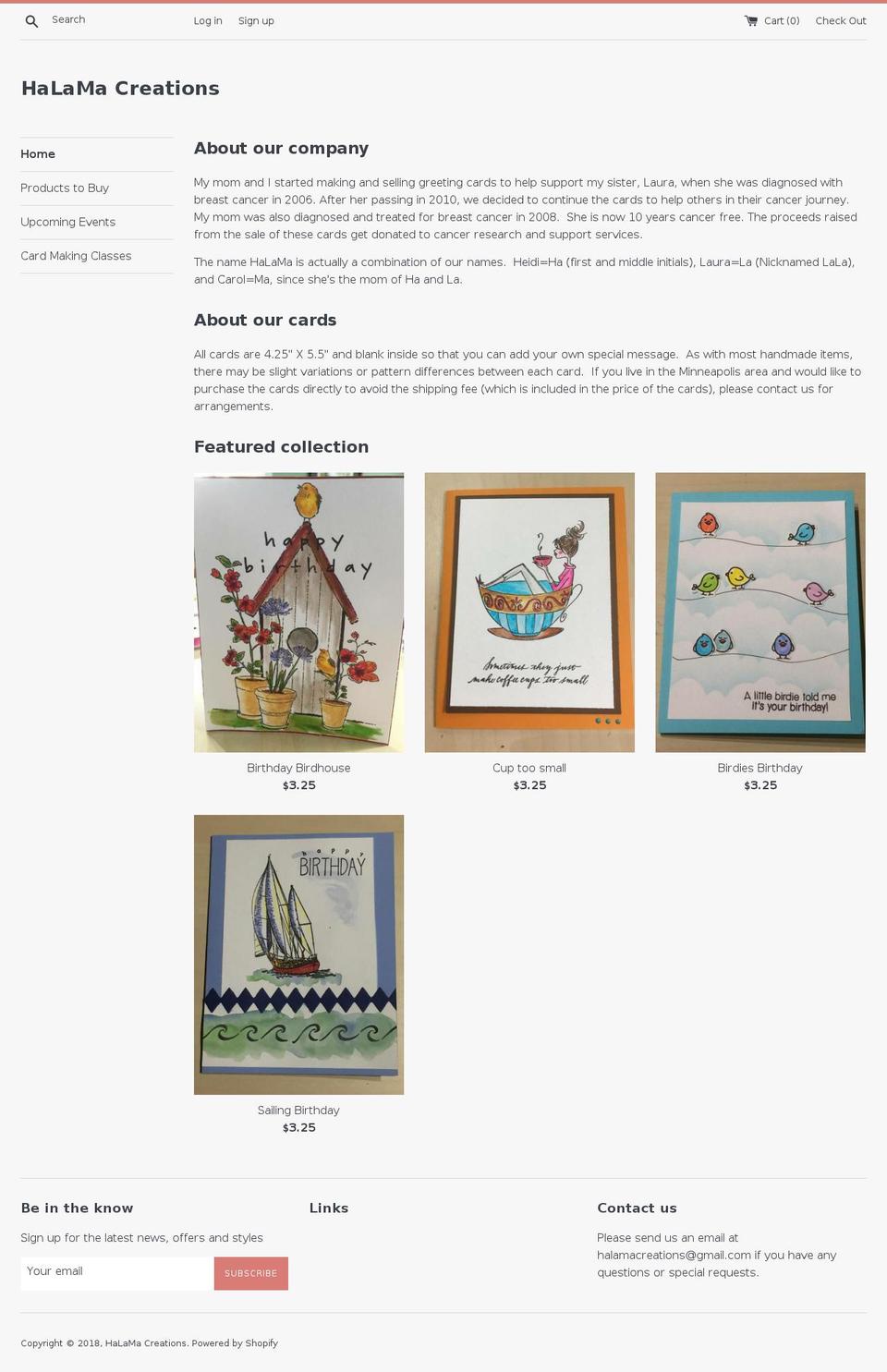 halamacreations.com shopify website screenshot