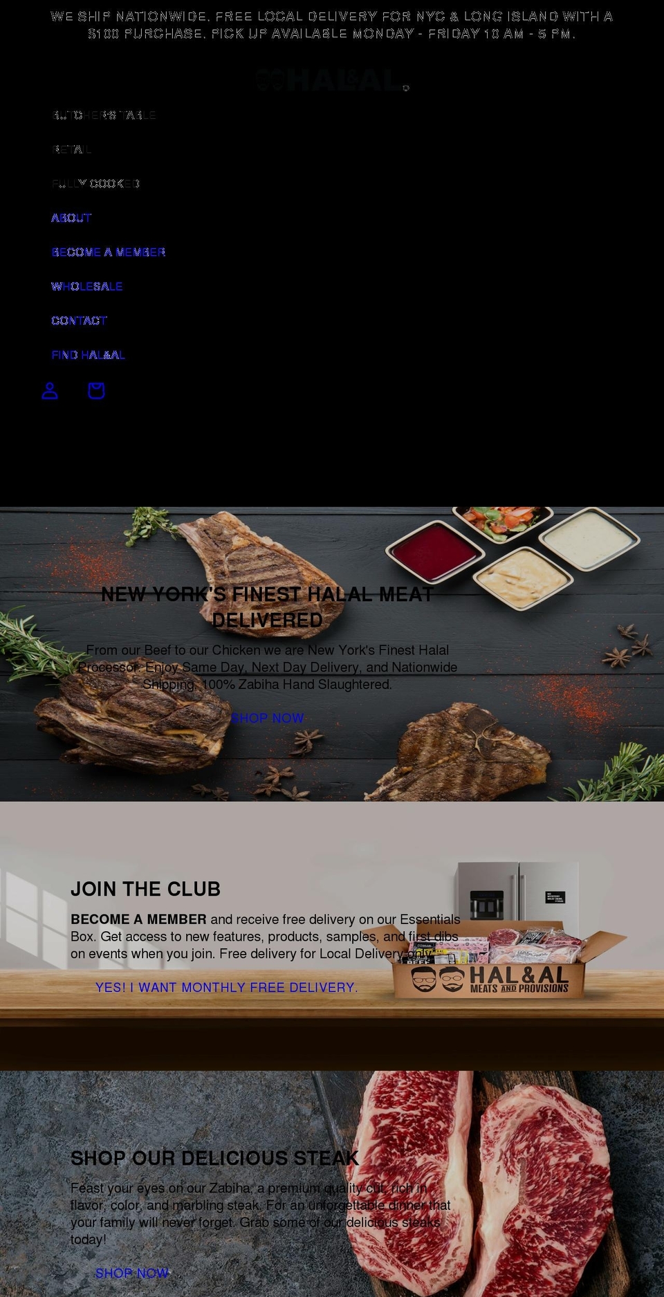 halandalmeats.com shopify website screenshot
