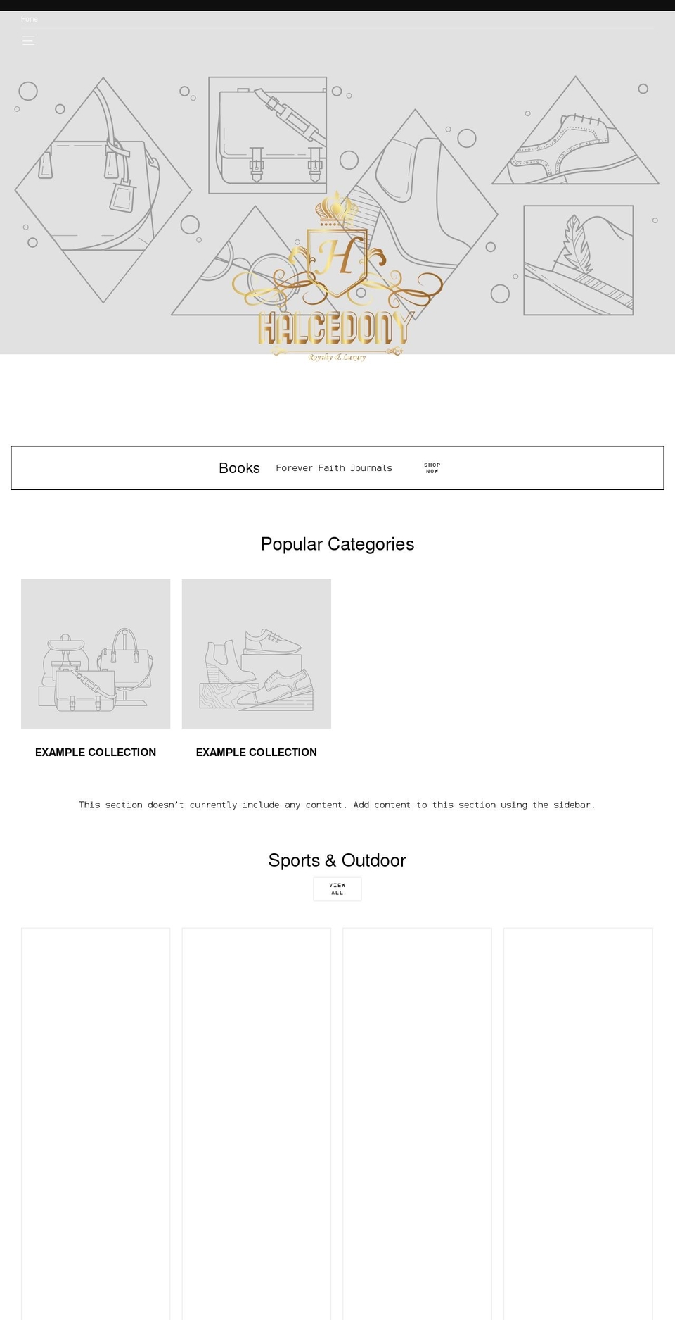 halcedony.myshopify.com shopify website screenshot