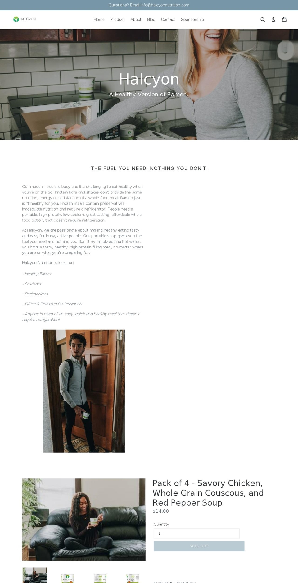 halcyonnutrition.com — Shopify storefront screenshot