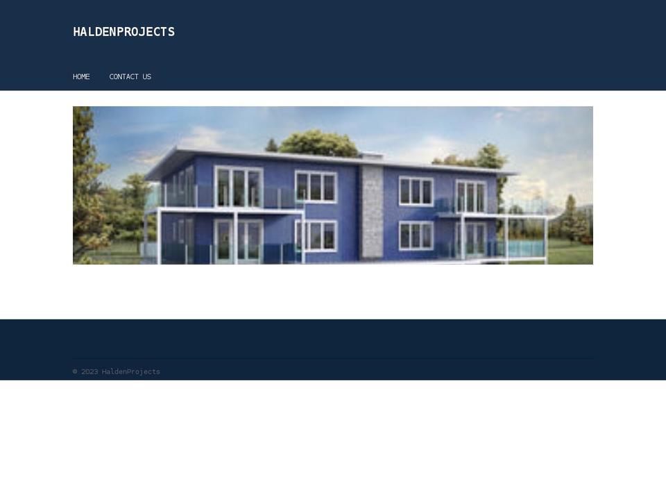 haldenprojects.com shopify website screenshot