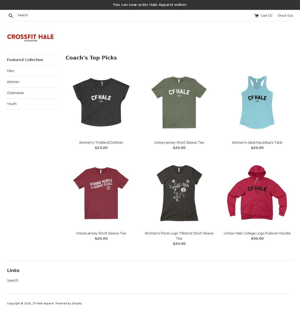 haleapparel.com — Shopify storefront screenshot