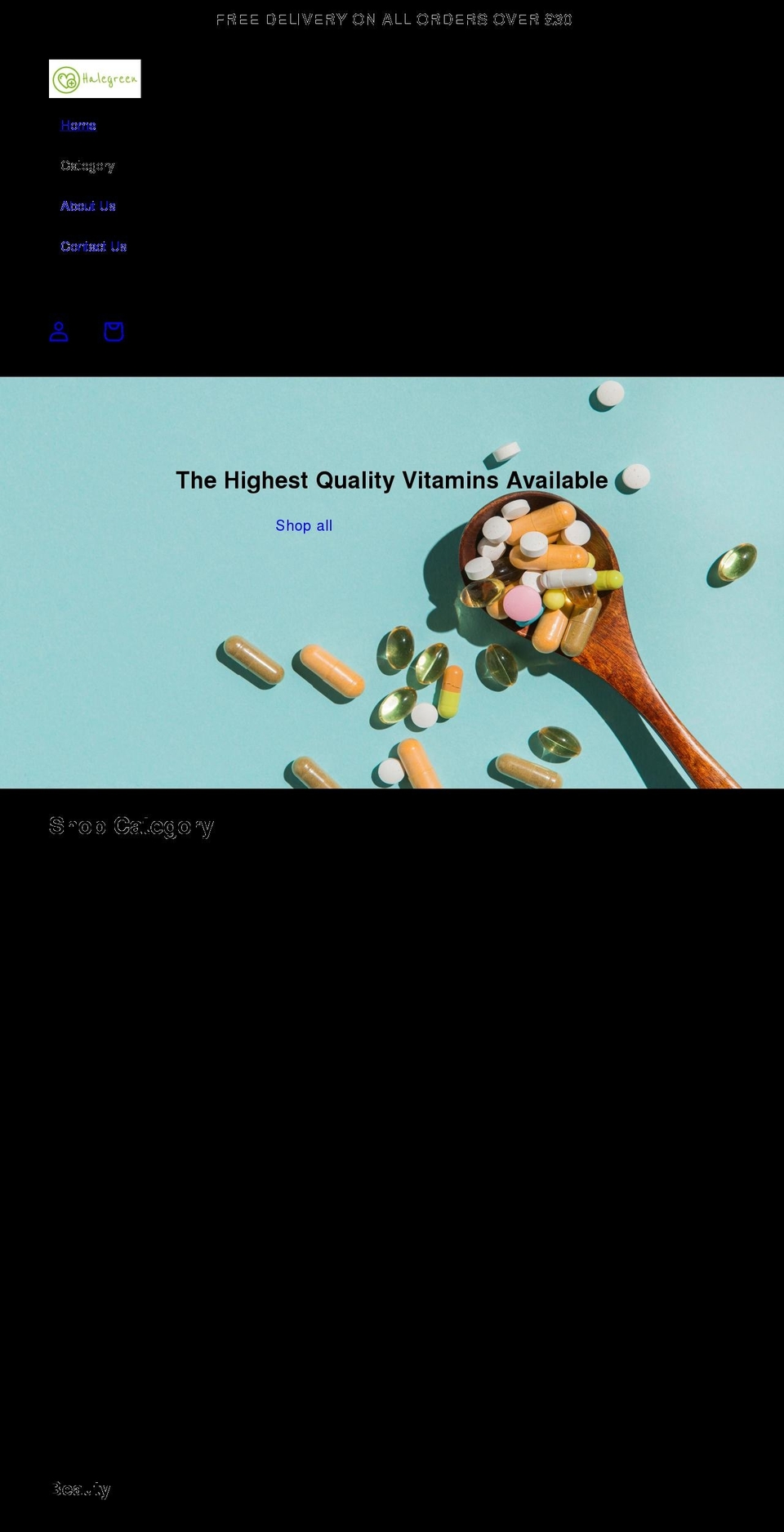 halegreen.com shopify website screenshot