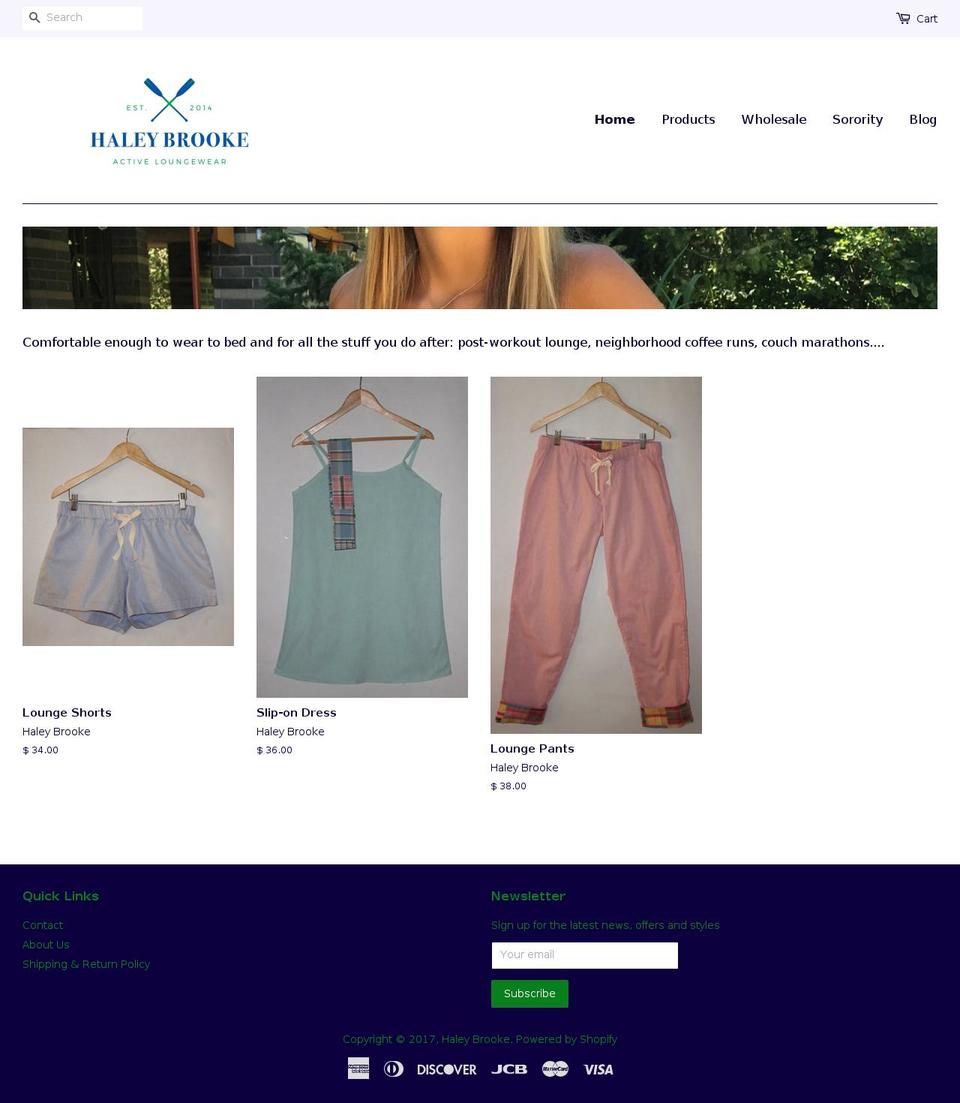 haleybrookeusa.com shopify website screenshot