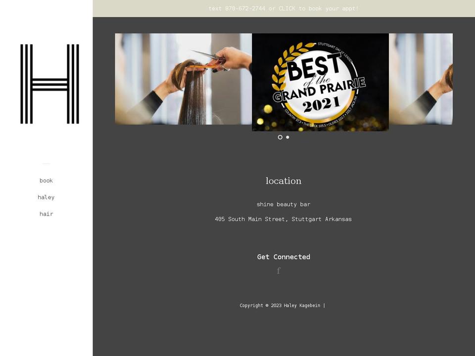 haleykagebein.com shopify website screenshot