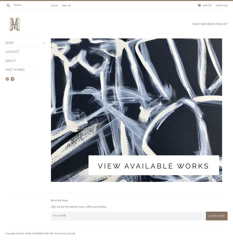 haleymathewes.com — Shopify storefront screenshot