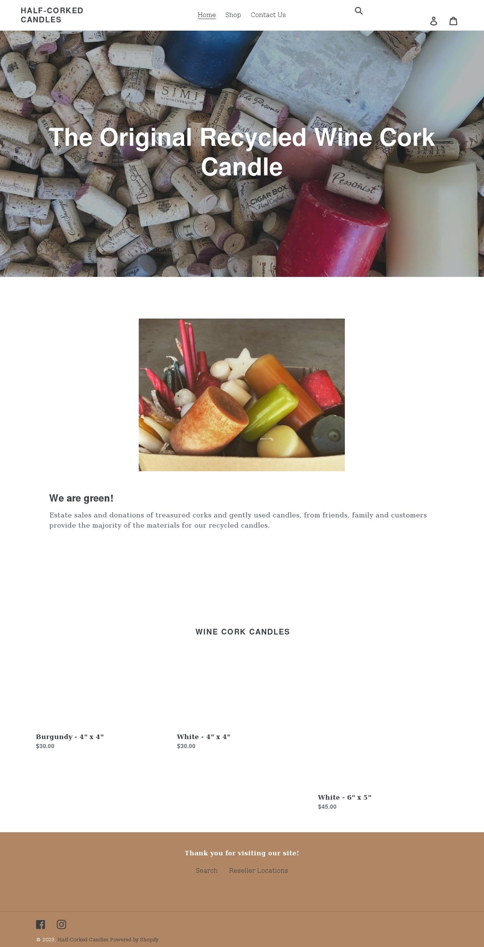 half-corked.com shopify website screenshot