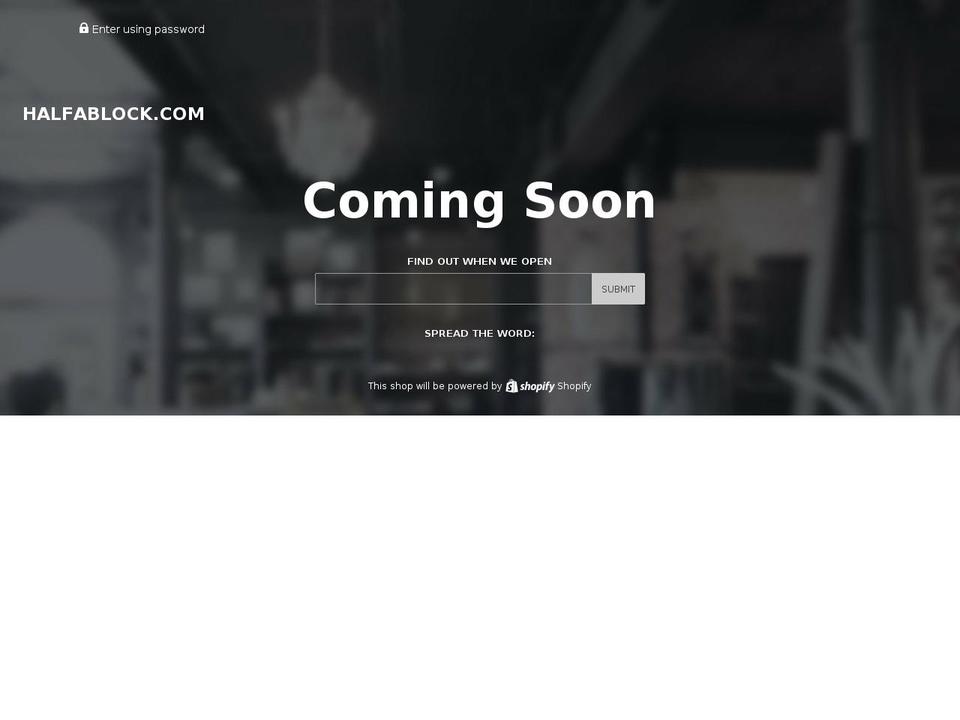 halfablock.com — Shopify storefront screenshot