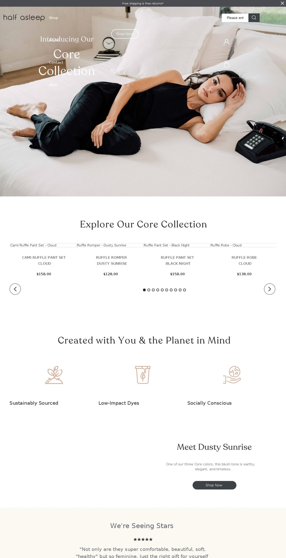 halfasleep.co shopify website screenshot