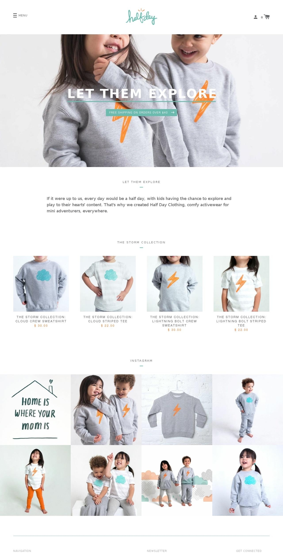 halfdayclothing.com shopify website screenshot