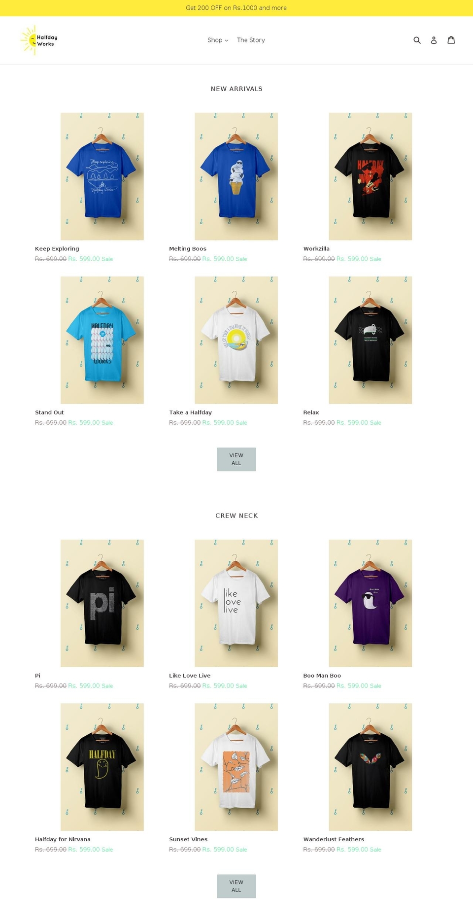 halfdayworks.com — Shopify storefront screenshot