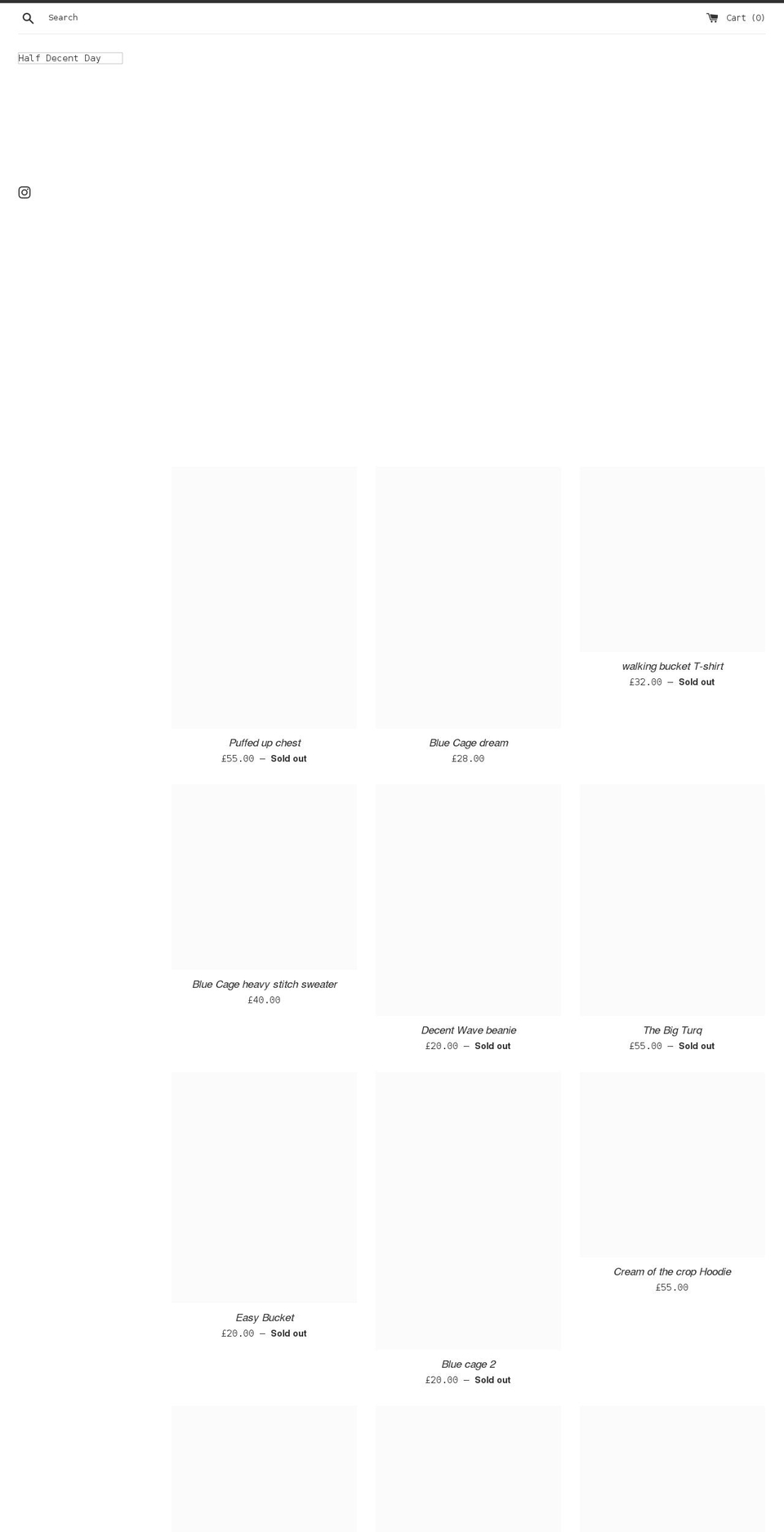 halfdecentday.com shopify website screenshot
